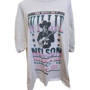 Willie Nelson 2015 Band Tee Nashville One Size Off White Daydreamer Country
